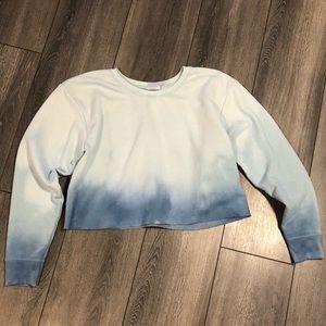 Custom bleached cropped crew neck